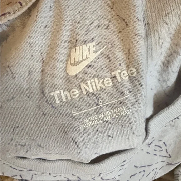 Nike White Tee and Shorts Set with Purple Logo - Picture 3 of 4